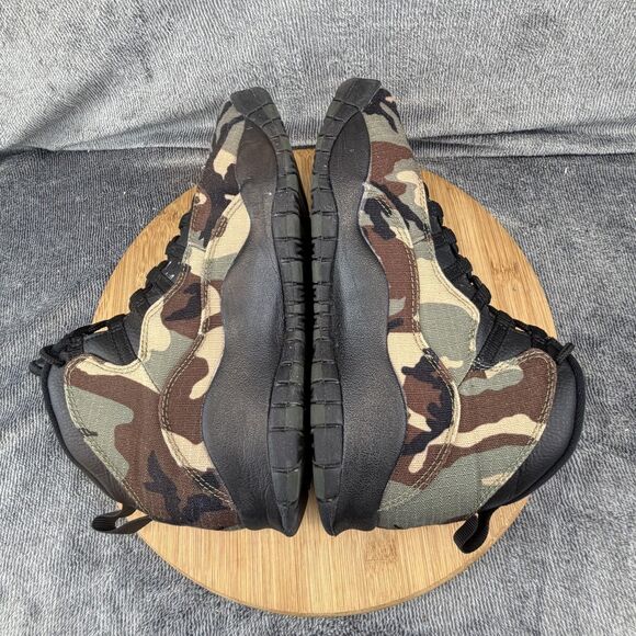 Jordan Air 10 Retro Shoes Mens Size 7.5 Woodland Brown Camo Sneakers 310805-201 - Picture 6 of 10